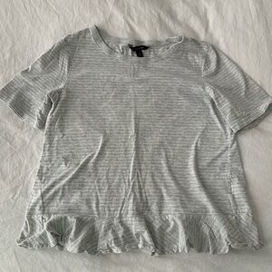 Banana Republic 100% cotton peplum tshirt size XS color gray and white